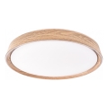 Hämardatav LED laelamp ILVI LED/30W/230V 2700-6500K läbimõõt 40 cm puitviimistlus + kaugjuhtimispult