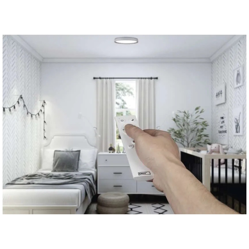 Hämardatav LED-laelamp ILVI, 30 W, 230 V, 2700–6500 K, läbimõõt 40 cm, valge/beež, koos kaugjuhtimispuldiga