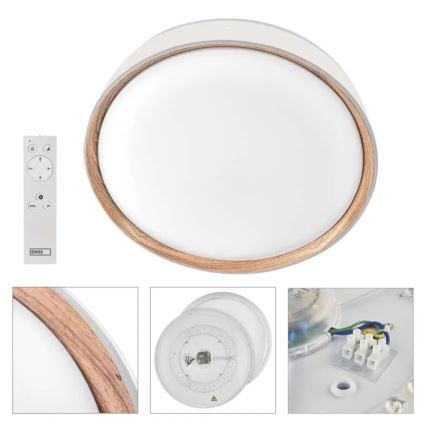 Hämardatav LED-laelamp ILVI, 30 W, 230 V, 2700–6500 K, läbimõõt 40 cm, valge/beež, koos kaugjuhtimispuldiga