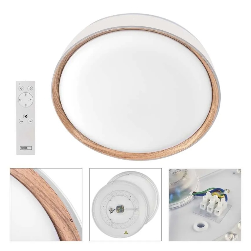 Hämardatav LED-laelamp ILVI, 30 W, 230 V, 2700–6500 K, läbimõõt 40 cm, valge/beež, koos kaugjuhtimispuldiga