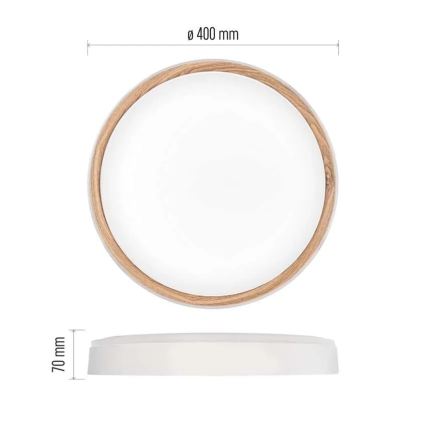 Hämardatav LED-laelamp ILVI, 30 W, 230 V, 2700–6500 K, läbimõõt 40 cm, valge/beež, koos kaugjuhtimispuldiga