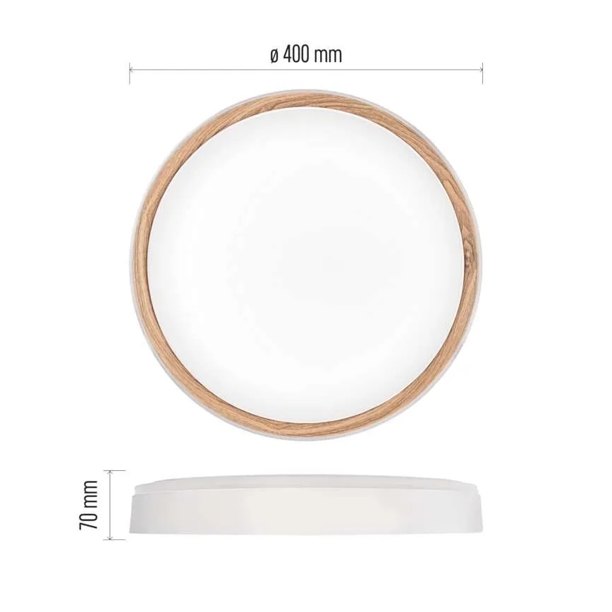 Hämardatav LED-laelamp ILVI, 30 W, 230 V, 2700–6500 K, läbimõõt 40 cm, valge/beež, koos kaugjuhtimispuldiga