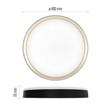Hämardatav LED-laelamp ILVI LED/30W/230V 2700-6500K, läbimõõt 40 cm, must/messing + kaugjuhtimispult