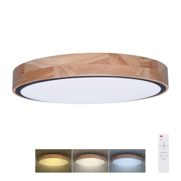Hämardatav LED-laelamp IRON OAK LED/48W/230V 3000-6500K tamm, läbimõõt 40 cm + kaugjuhtimispult
