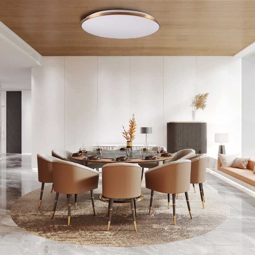 Hämardatav LED-laelamp KERN LED/100W/230V 3000/4000/6000K, läbimõõt 100 cm, kuldne + kaugjuhtimispult