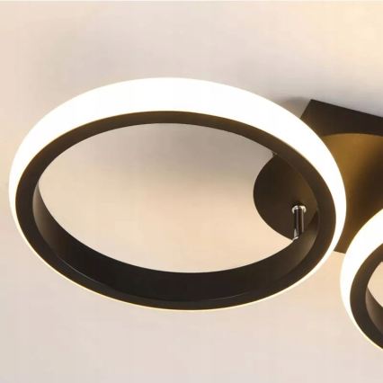 LED hämardatav laevalgusti LED/30W/230V 3000-6500K must Wi-Fi Tuya + kaugjuhtimispult