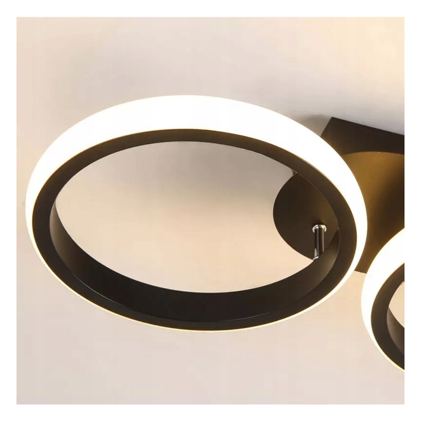 LED hämardatav laevalgusti LED/30W/230V 3000-6500K must Wi-Fi Tuya + kaugjuhtimispult