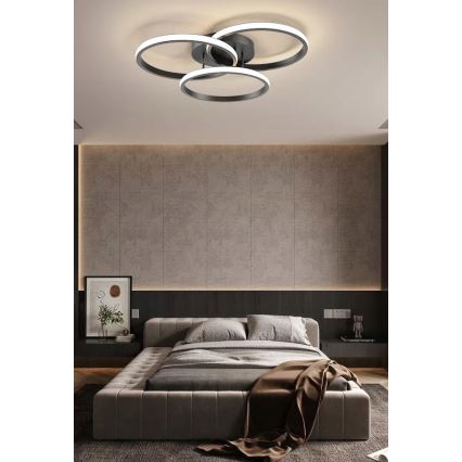 LED hämardatav laevalgusti LED/70W/230V 3000-6500K must + kaugjuhtimispult