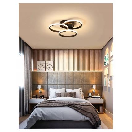 LED hämardatav laevalgusti LED/70W/230V 3000-6500K must + kaugjuhtimispult