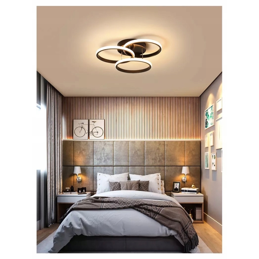 LED hämardatav laevalgusti LED/70W/230V 3000-6500K must + kaugjuhtimispult