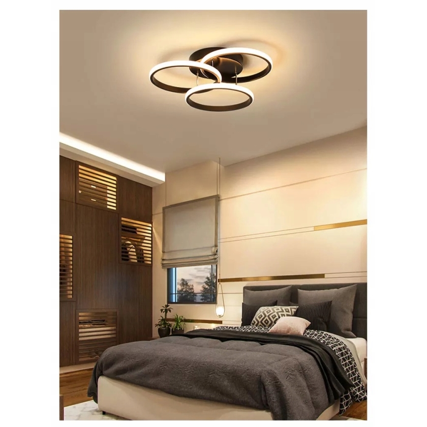 LED hämardatav laevalgusti LED/70W/230V 3000-6500K must + kaugjuhtimispult