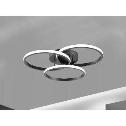 LED hämardatav laevalgusti LED/70W/230V 3000-6500K must + kaugjuhtimispult