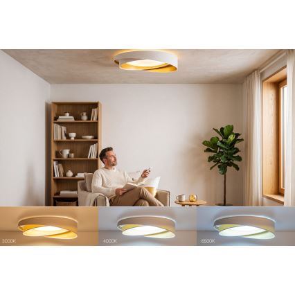 LED-hämardatav laelamp SMART GALAXY MODERN LED/24W/230V 3000-6500K läbimõõt 55 cm valge/kuldne + kaugjuhtimispult