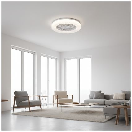 Hämardatav LED-laelamp ventilaatoriga VENTELUX LED/24W/230V 3000/4000/6500K Ø 45 cm valge + kaugjuhtimispult