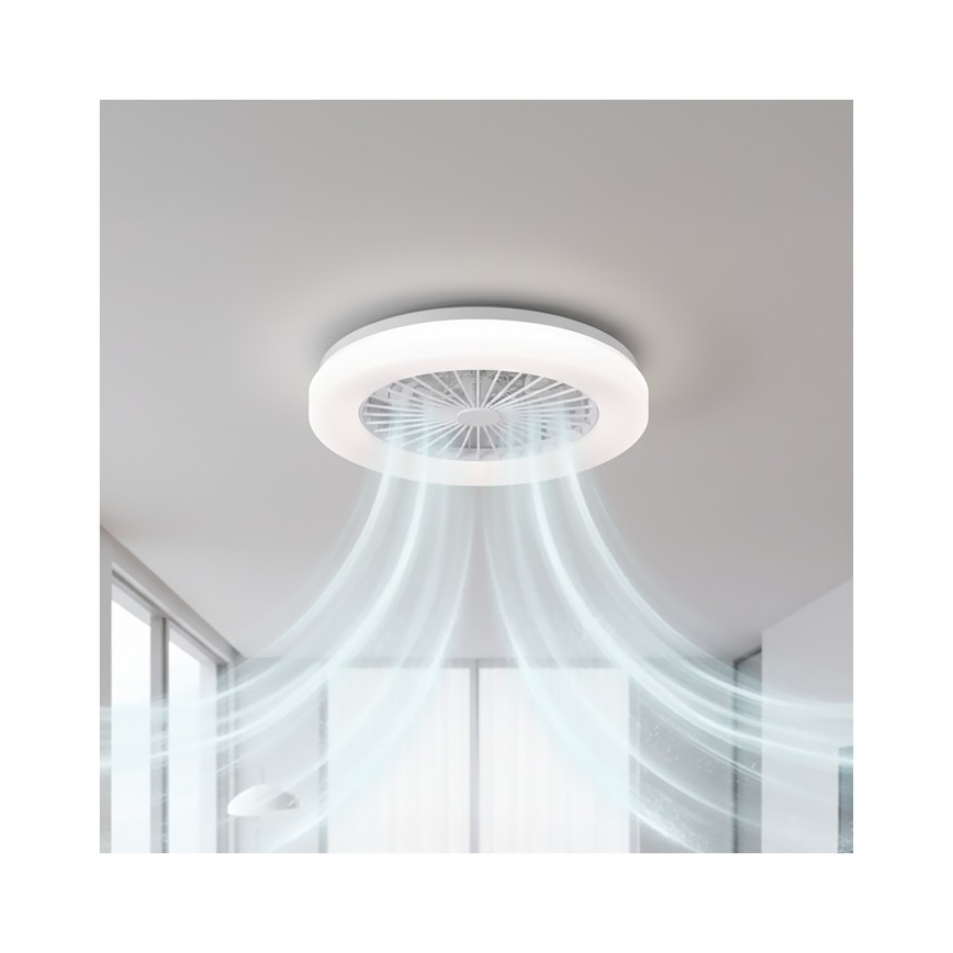 Hämardatav LED-laelamp ventilaatoriga VENTELUX LED/24W/230V 3000/4000/6500K Ø 45 cm valge + kaugjuhtimispult