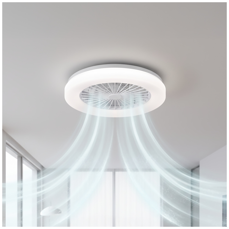 Hämardatav LED-laelamp ventilaatoriga VENTELUX LED/24W/230V 3000/4000/6500K Ø 45 cm valge + kaugjuhtimispult