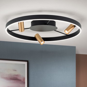 Hämardatav LED laevalgusti BERLIN LED/50W/230V must/kuldne