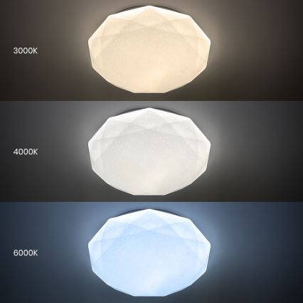 Hämardatav LED-laevalgusti HEX LED/72W/230V 3000-6000K läbimõõt 50 cm valge + kaugjuhtimispult