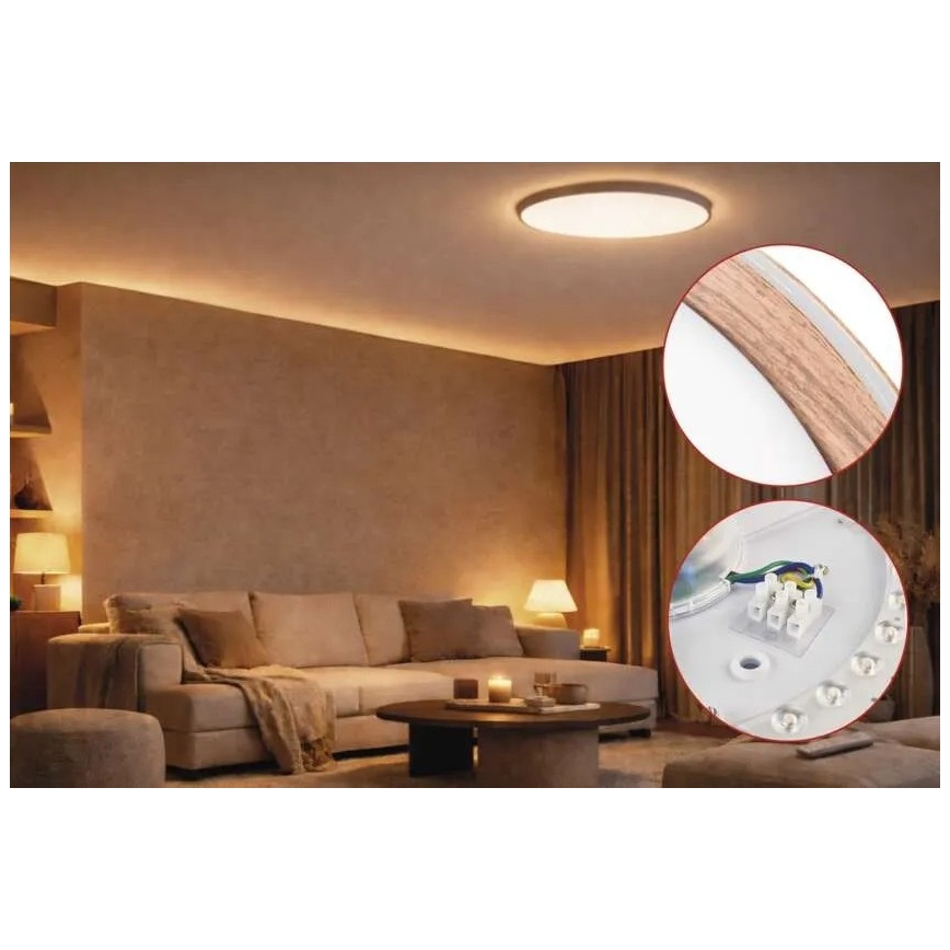 Hämardatav LED-laelamp ILVI LED/45W/230V 2700-6500K läbimõõt 50 cm beež + kaugjuhtimispult