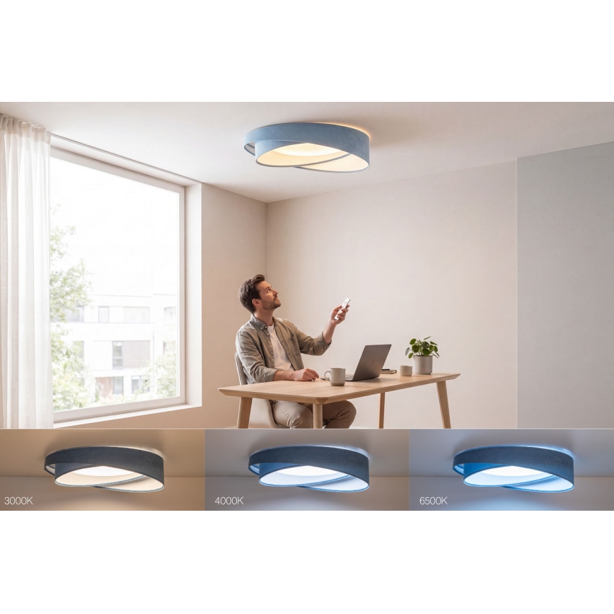 LED hämardatav laelamp SMART GALAXY MODERN LED/24W/230V 3000-6500K läbimõõt 55 cm sinine + kaugjuhtimispult