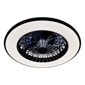 Hämardatav LED-laevalgusti ventilaatoriga VENTELUX LED/48W/230V 3000/4000/6500K läbimõõt 48,5 cm must + kaugjuhtimispult