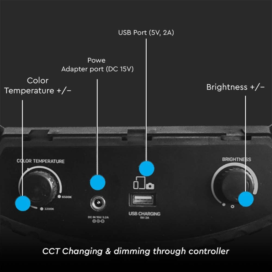 Hämardatav LED-lamp koos statiiviga ja hoidikuga vlogimiseks LED/55W/230V CRI 90 + kaugjuhtimispult