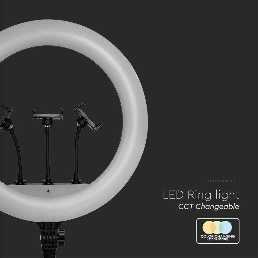 Hämardatav LED-lamp koos statiiviga ja hoidikuga vlogimiseks LED/55W/230V CRI 90 + kaugjuhtimispult