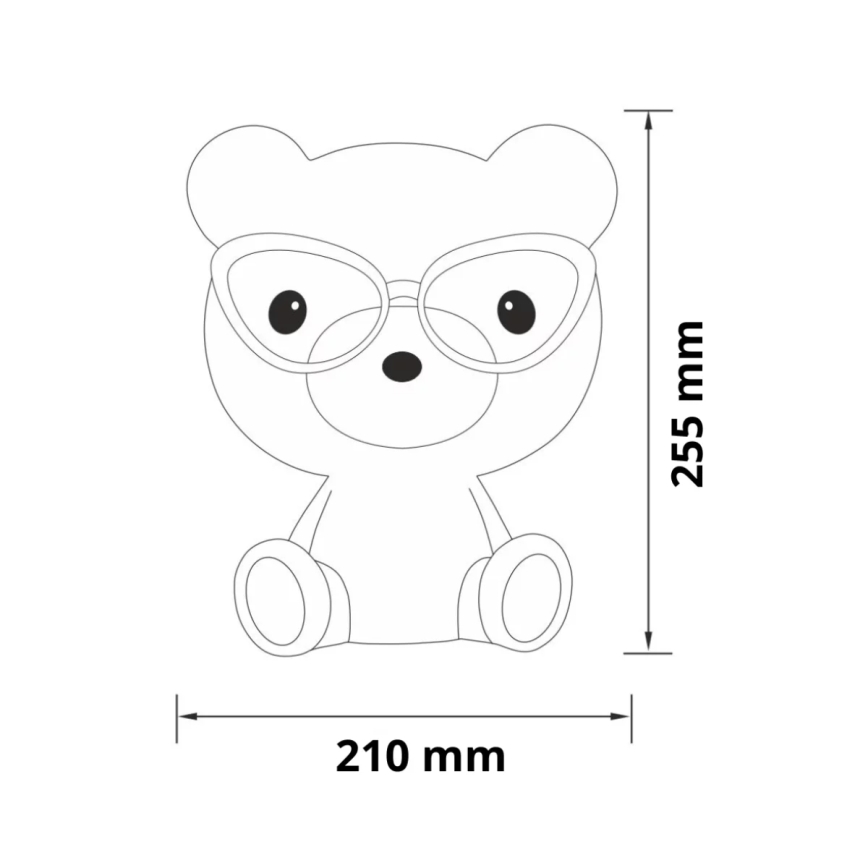 hämardatav LED laste öölamp LED/2.5W karu roosa
