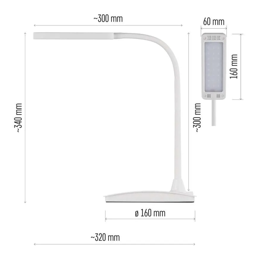 Hämardatav LED-laualamp EDDY LED/6W/230V 3000/4500/6800K valge