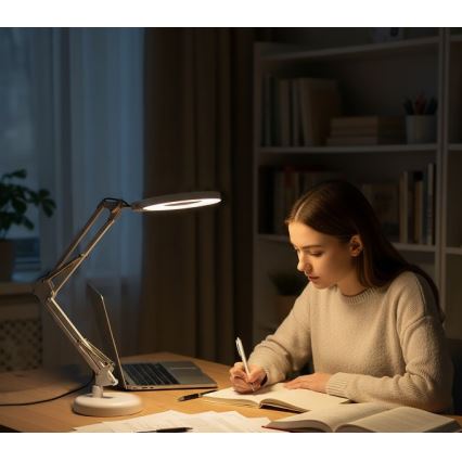 LED-hämardatav laualamp luubiga 2-ühes AURIQ LOUPE LED/10W/5V 3000/4000/6500K valge