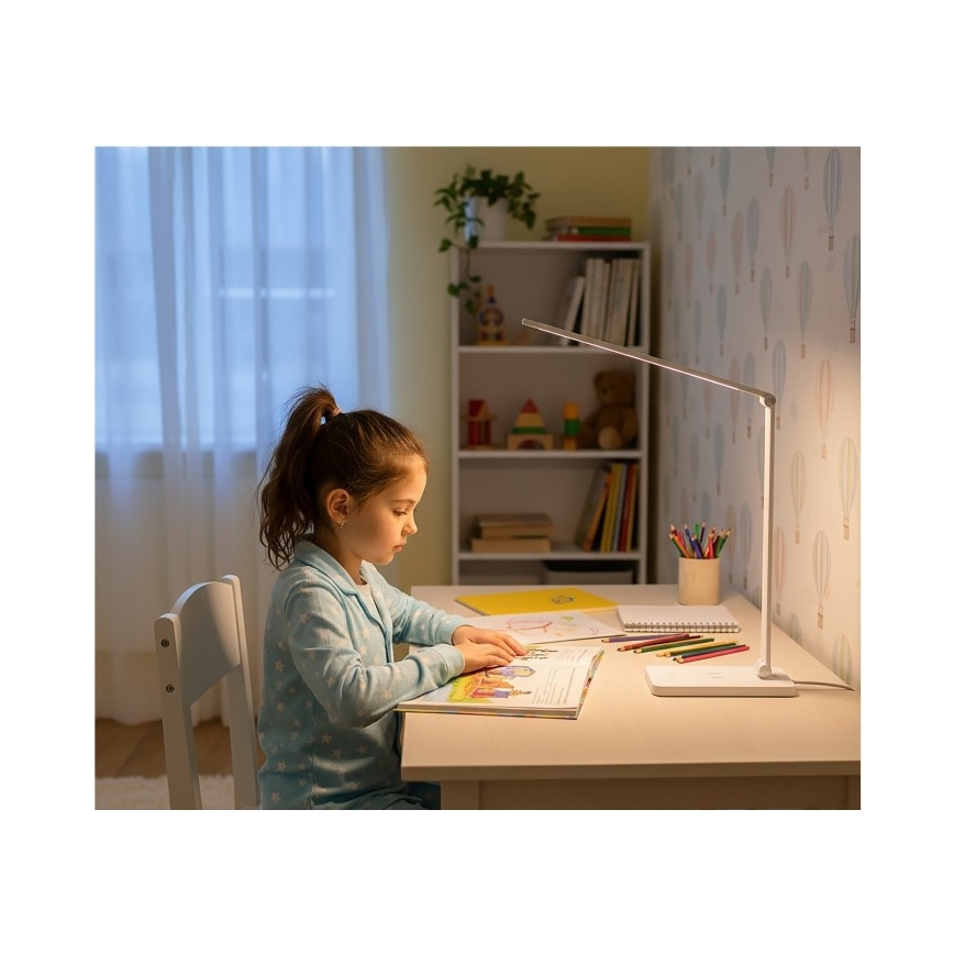 Hämardatav LED laualamp QI traadita laadimisega NOBLITE Q LED/7W/230V 3000/4000/6500K valge