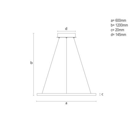 Hämardatav LED-rippvalgusti kaablil LED/32W/230V 3000-6500K, läbimõõt 60 cm + kaugjuhtimispult
