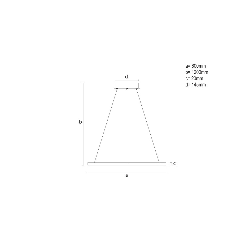 Hämardatav LED-rippvalgusti kaablil LED/32W/230V 3000-6500K, läbimõõt 60 cm + kaugjuhtimispult