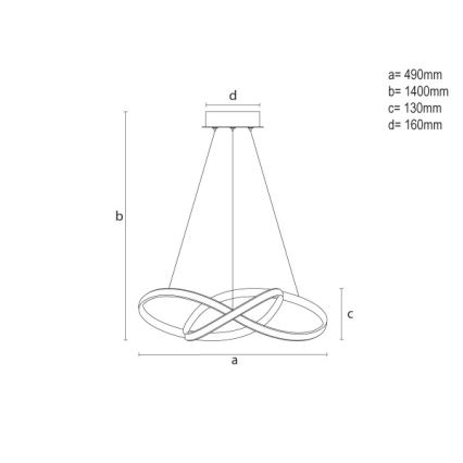 Hämardatav kaabliga riputatav LED-lühter LED/65W/230V 3000-6500K läbimõõt 49 cm + kaugjuhtimispult