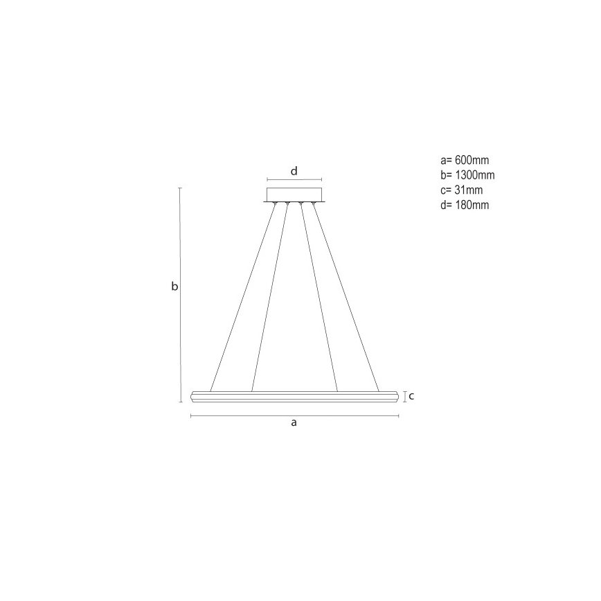 Hämardatav LED-rippvalgusti kaablil LED/55W/230V 3000-6500K läbimõõt 60 cm + kaugjuhtimispult