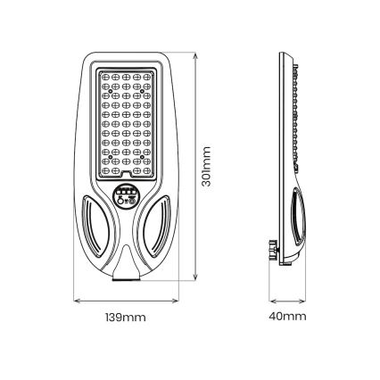 LED hämardatav päikesepaneeliga tänavavalgusti anduriga VENICE LED/50W/3,2V 4000 mAh IP65 must + kaugjuhtimispult
