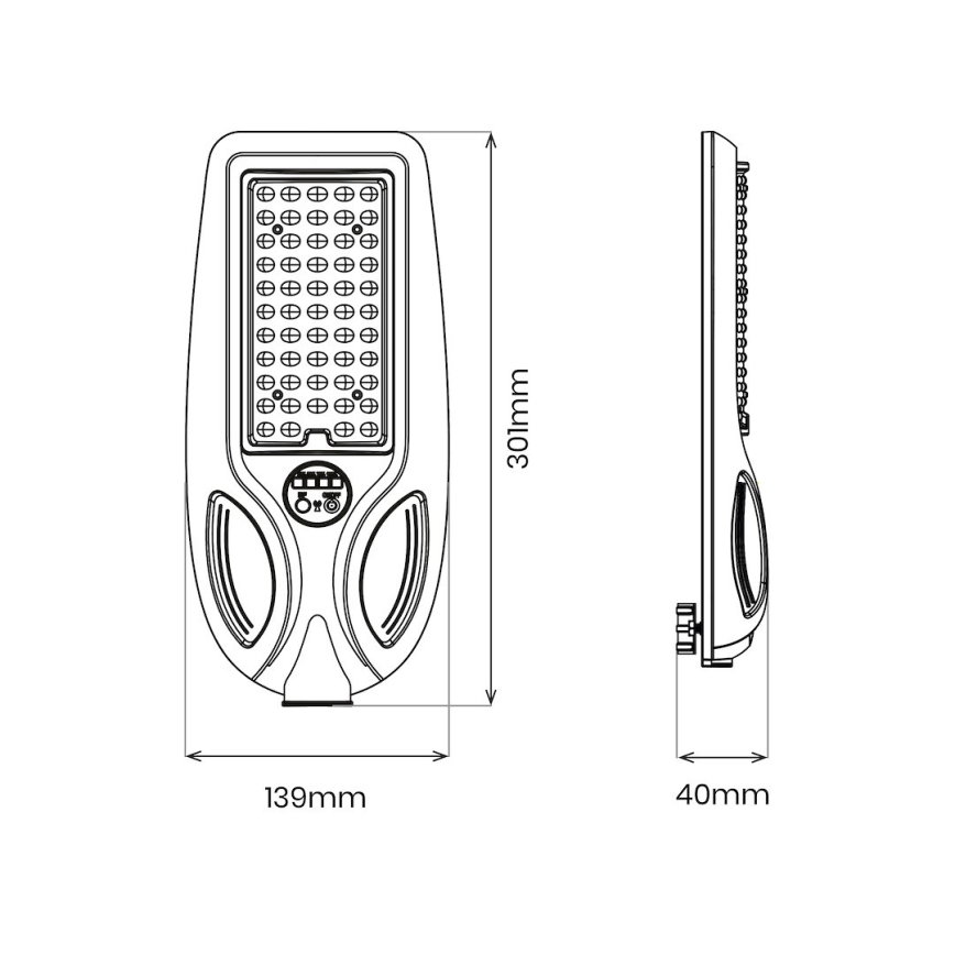 LED hämardatav päikesepaneeliga tänavavalgusti anduriga VENICE LED/50W/3,2V 4000 mAh IP65 must + kaugjuhtimispult