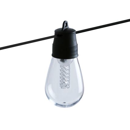 LED hämardatav päikesevalguskett 25xLED/1,5W/3,7/5V 2700-10000K 2200 mAh 15 m IP65 must + kaugjuhtimispult