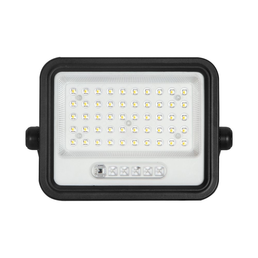 Hämardatav LED päikesepaneeliga reflektor LED/100W/3,2V 2000-8000K IP65 5000 mAh must + kaugjuhtimispult