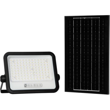 Hämardatav LED-päikesetoitega prožektor LED/200W/3,2V 2000-8000K IP65 10000 mAh must + kaugjuhtimispult