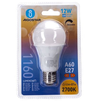 Hämardatav LED-pirn A60 E27/12W/230V 2700K - Aigostar