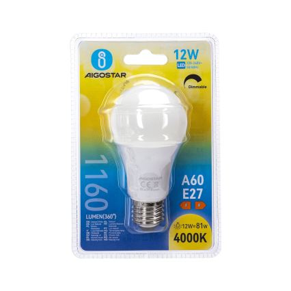 Hämardatav LED-pirn A60 E27/12W/230V 4000K - Aigostar