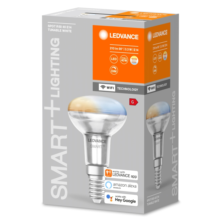 Hämardatav LED-reflektorpirn SMART+ R50 E14/3,3W/230V 2700-6500K Wi-Fi - Ledvance