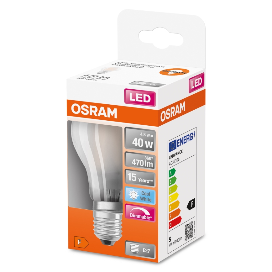 Hämardatav LED-pirn SUPERSTAR CLASSIC A60 E27/4,8W/230V 4000K - Osram