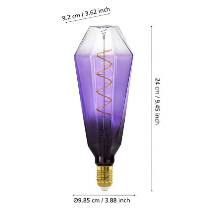 Hämardatav LED-pirn VINTAGE E27/4W/230V 1800K lilla - Eglo 110237