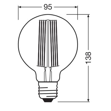 Hämardatav LED-pirn VINTAGE FILAMENT E27/11W/230V 1800K - Osram