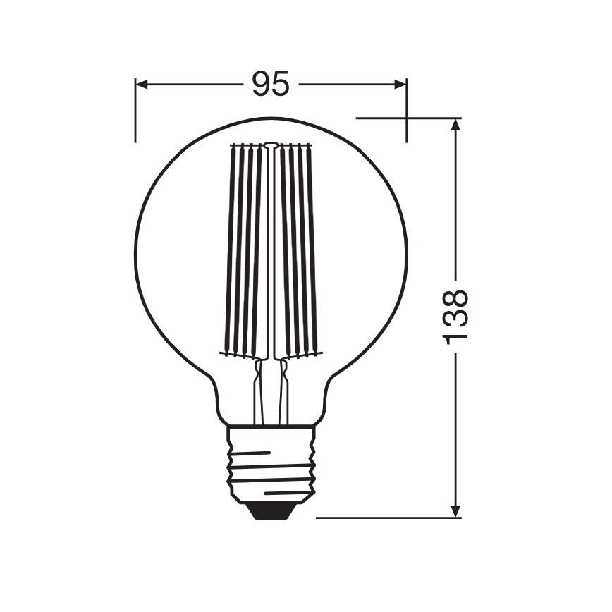 Hämardatav LED-pirn VINTAGE FILAMENT E27/11W/230V 1800K - Osram
