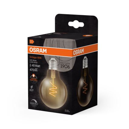 Hämardatav LED-pirn VINTAGE FILAMENT E27/4,9W/230V 2200K CRI 90 - Osram