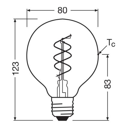 Hämardatav LED-pirn VINTAGE FILAMENT E27/4,9W/230V 2200K CRI 90 - Osram