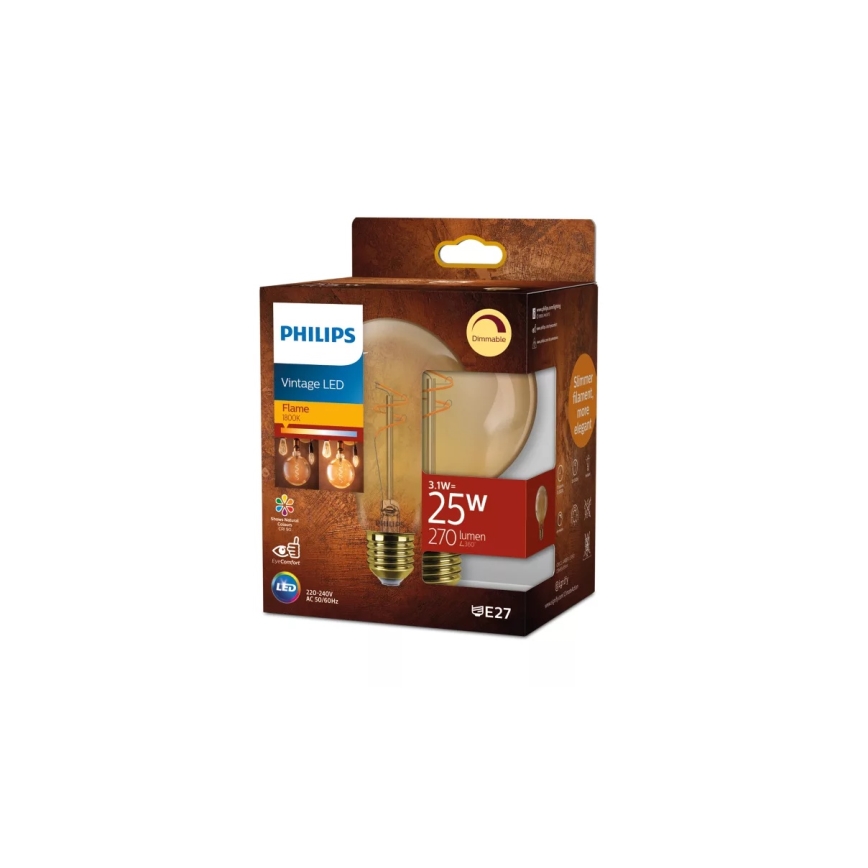 Hämardatav LED-pirn VINTAGE Philips G95 E27/3,1W/230V 1800K